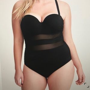 Mesh Panel One piece swimsuit